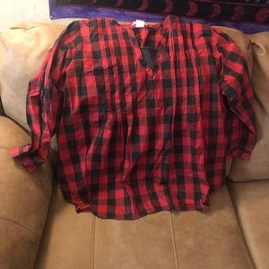 Woman Within red black checkered top size 5X